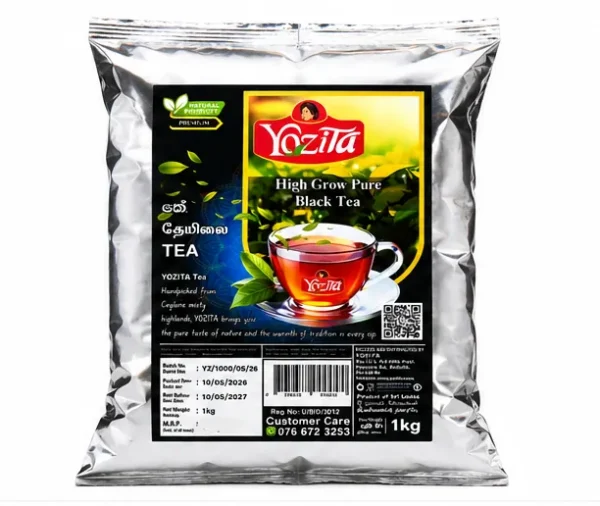 YOZITA Premium Ceylon Black Tea 1kg Powder – 100% Pure Sri Lankan Tea